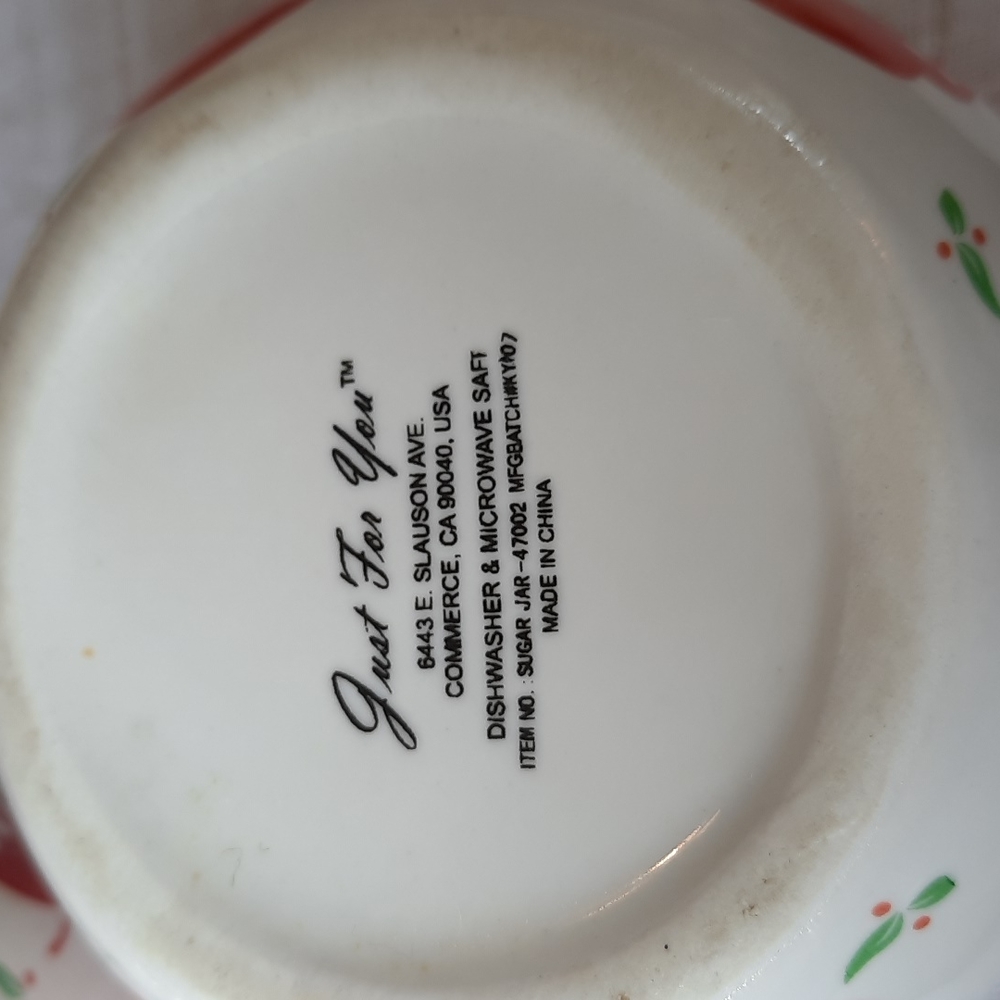 Pair of apple 🍎 pattern sugar and cream containers,  small spoons and lids - Picture 6 of 6